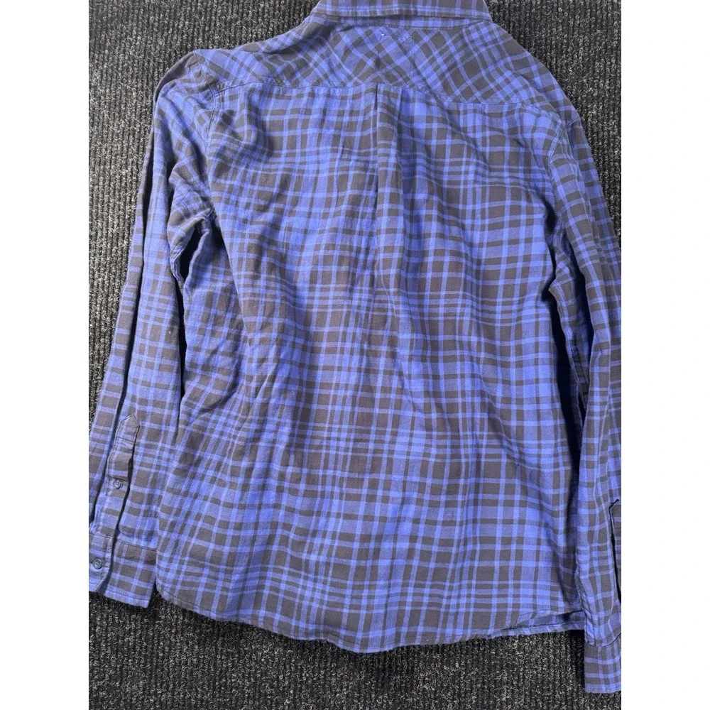 Levi's Mens XXL Plaid Flannel Shirt Blue Black 100% Cotton Long Sleeve Button Up